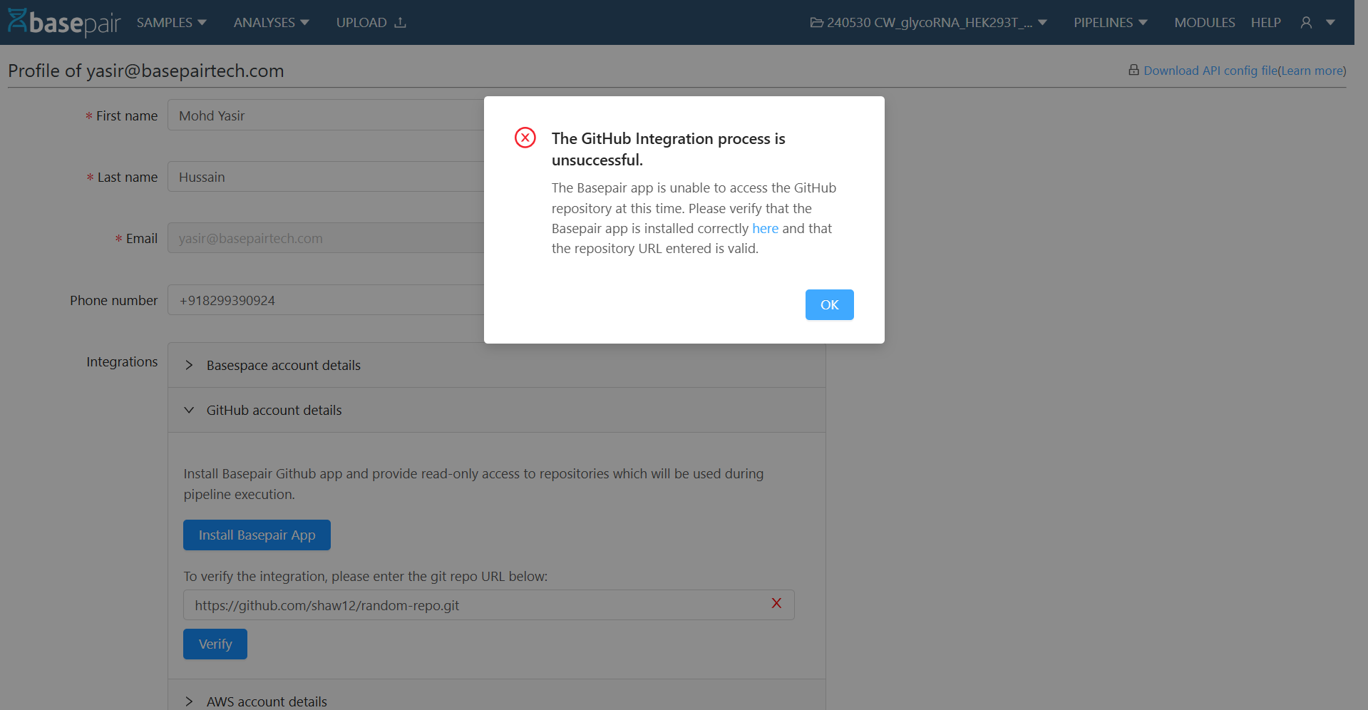 git-integration-unsuccessful-modal