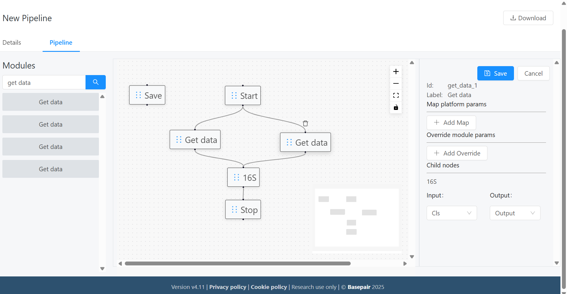 Child Node mapping — Inputs/Outputs
