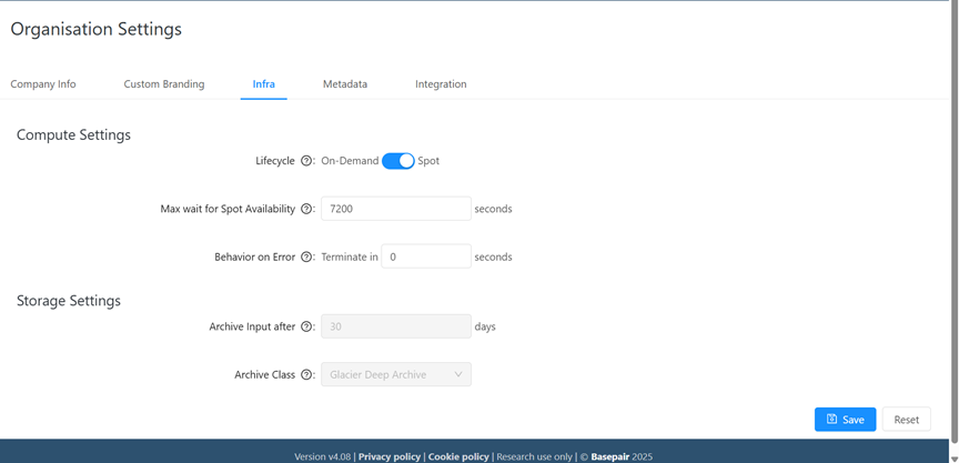 organisation-settings-infra-tab